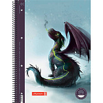 Тетрадь в линейку на пружине А4 Brunnen Premium Дракоша Мушу, микроперфорация, 90 гр/м2, 80 листов