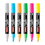 Маркер меловой для стекла Luxor Liquid Chalk, пулевидный наконечник, 1-3 мм, блистер