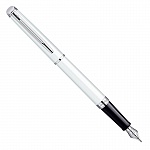 Ручка перьевая Waterman Hemisphere White CT, толщина линии F, хром, перо: нержавеющая сталь