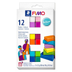Набор глины полимерной для лепки Fimo Soft Бриллиантовые цвета, запекаемая, 12 цветов