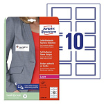 Бейдж самоклеящийся Avery Zweckform, синяя рамка, 120 гр/м, 80 х 50 мм, 10 штук на листе, 20 листов