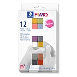 Набор глины полимерной для лепки Fimo Soft Стильные цвета, запекаемая, 12 цветов