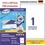 Этикетки самоклеящиеся Avery Zweckform Европа-100, белые, 210 х 297 мм, 1 штука на листе, 100 листов