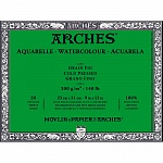 Бумага для акварели Arches, среднее зерно, склейка, 300 гр/м2, 23 x 31 см, 20 листов