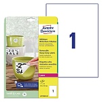 Этикетки всепогодные Avery Zweckform, удаляемые, белые, А4, 1 штука на листе, 20 листов