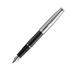 Ручка перьевая Waterman Embleme Black CT, толщина линии F, нержавеющая сталь