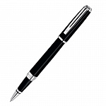 Ручка-роллер Waterman Exception Slim Black Lacquer ST, толщина линии F, посеребрение