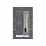 Набор подарочный шариковая и перьевая ручка Parker Jotter Stainless Steel GT, M