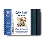 Скетчбук Canson Artist Art Book Mixed Media, на пружине по короткой стороне, 300 гр/м2, 28 листов