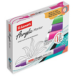 Набор маркеров акриловых Luxor Acrylic, пулевидный наконечник, 1-3 мм, 6 цветов