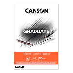 Альбом Canson Graduate Sketching, мелкое зерно, склеенный, 96 гр/м2, 40 белых листов