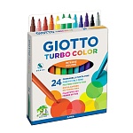 Набор фломастеров цветных Giotto Turbo Color, на водной основе, 2.8 мм, 24 цвета