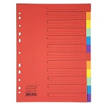 Разделитель листов А4 картонный цветной Quantus, 12 разделов, 180 г, 12 листов