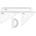 Набор чертежный Aristo, 2 угольника, линейка 30 см, транспортир 180°,пластик, 10 см