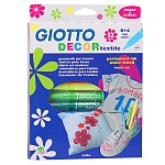 Набор фломастеров цветных Giotto Decor Textile, для ткани, стойкие, 12 цветов