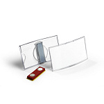 Бейдж с магнитным клипом Durable Convex, 40 x 75 мм, акрил