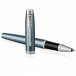 Ручка-роллер Parker IM Core Light Blue Grey CT, толщина линии F, хром