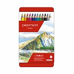 Набор карандашей цветных Carandache Pablo, 3.7 мм, 12 цветов, металлическая коробка